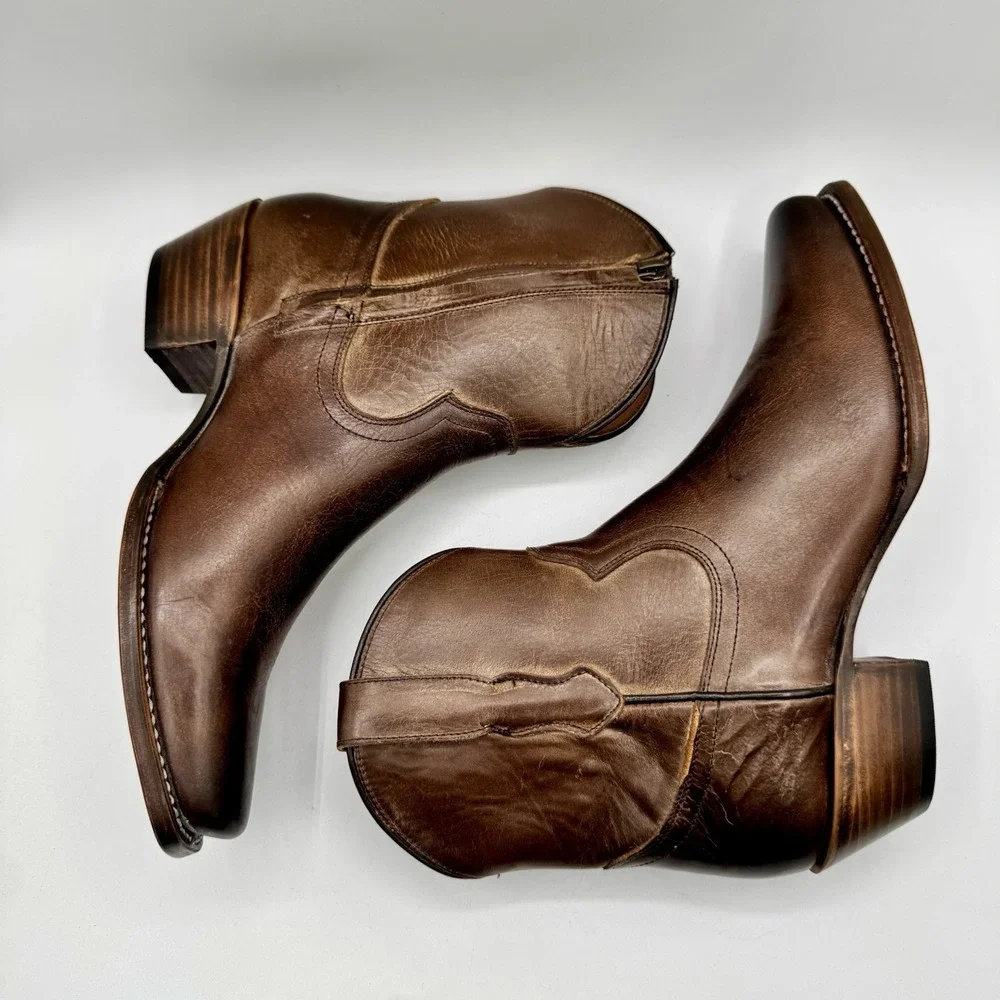 Cleo Wolf Fern Boots Women's Size 11‎ Distressed Chocolate Brown Leather